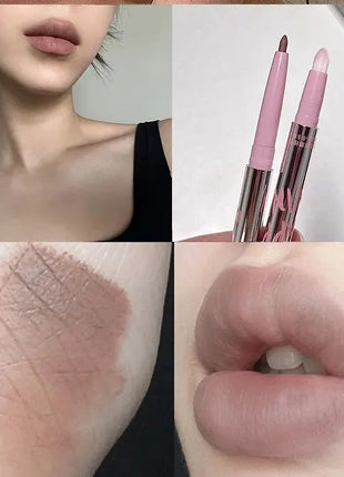 Delineador de labios desnudo con pincel de labios Cappuvini Maquillaje de labios de estilo coreano Lápiz labial mate de terciopelo de larga duración