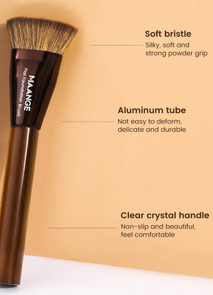 MAANGE, 1 unidad, brocha de maquillaje para base plana, pelo denso y suave, impecable para crema líquida, maquillaje, pulido, mezcla de cobertura