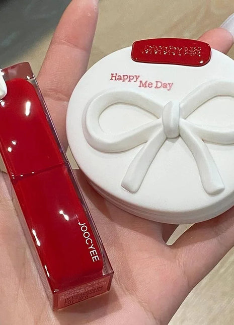 Joocyee-Juego de cosméticos de la serie limitada de cumpleaños, esmalte de labios rojo en polvo, crema colorete, brillo de labios, crema de manos, caja de regalo de cumpleaños