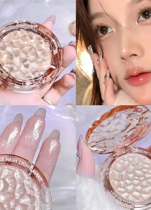 Paleta de contorno de brillo, polvo de alto brillo, brillo natural, corrector de contorno, luz duradera