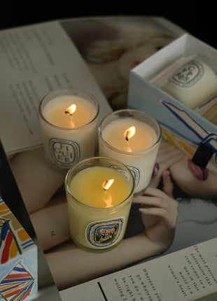 Vela de aromaterapia, velas aromáticas de plantas naturales, fragancia francesa, regalo aromático de compañero de aire duradero fresco y elegante