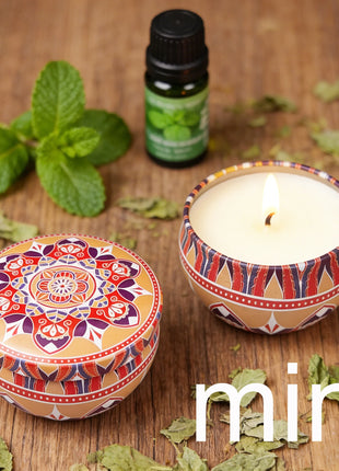1 paquete de velas de aromaterapia con fragancia de jamón, velas de aromaterapia con lata pequeña, disponible en una flor de té blanca, hierba de cola de zorra, jazmín, vainilla, fresía, aroma de leche de coco