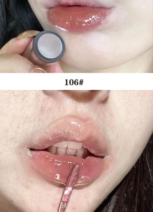 Brillo de labios para biberones Cappuvini: acabado de espejo hidratante, brillo de labios efecto vidrio para labios similares a la gelatina,