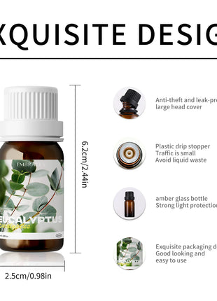 Aceites esenciales puros de eucalipto | Aceite de eucalipto 100% natural | Para el cuidado del cabello, difusores caseros, piel, aromaterapia, masaje 10ml