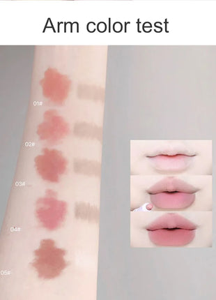 Pintalabios perlado mate de terciopelo, delineador de labios de doble punta, labios completos, delineador de labios desnudo, encantador, dulce, perrito