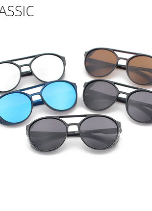 2024 gafas de sol clásicas de estilo Steampunk para hombres y mujeres, gafas de sol redondas Retro de diseñador de marca, gafas para pescar al aire libre UV400