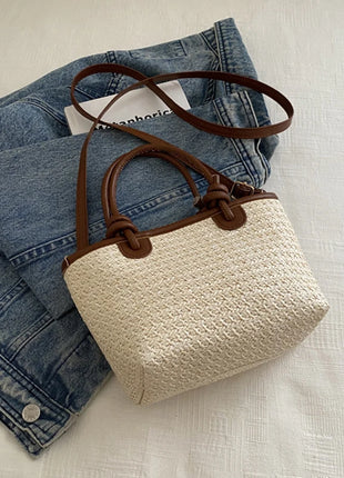 Nuevos bolsos cruzados tejidos de paja para mujer, bolsos de hombro tipo Bombonera para vacaciones de verano, bolsos de playa para verano