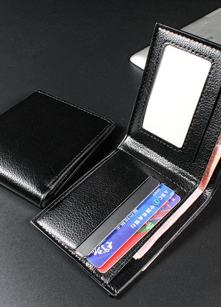 Cartera para hombre, billeteras de cuero genuino para hombre, producto Premium, billeteras de Cuero de vaca Real para hombre, Walet corto negro, Portefeuille Homme