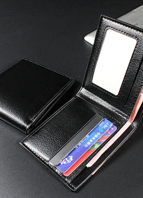 Cartera para hombre, billeteras de cuero genuino para hombre, producto Premium, billeteras de Cuero de vaca Real para hombre, Walet corto negro, Portefeuille Homme