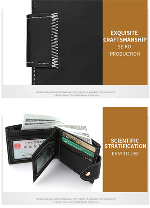 Cartera para hombre, cartera corta para hombre, moda juvenil, personalidad, cuero Pu, tarjetero, tarjetero, cartera plegable