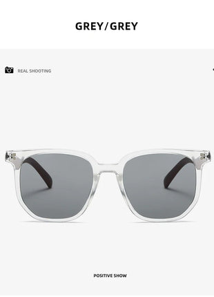 Gafas de sol clásicas de grano de madera para hombre y mujer, lentes de sol cuadradas de gran tamaño Retro, moda masculina y femenina, gafas de sol para conducir para vacaciones de verano