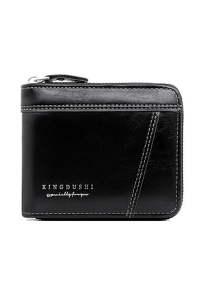 Cartera de cuero para hombre, monedero de lujo para hombre, tarjeteros con cremallera y bolsillo para monedas, billeteras Rfid, regalos para hombre, bolsa de dinero