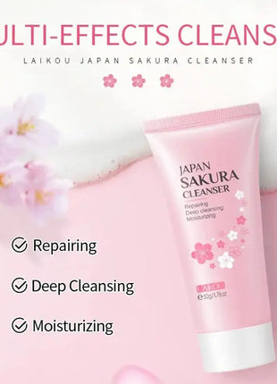 Sets de cuidado de la piel Sakura con limpiador, sérum, crema para ojos, crema facial, productos de belleza para mujeres, kit de cuidado de la piel para viaje