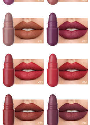 MAGIC CASA Juego de lápiz labial cápsula de 18 colores: mini mate, duradero, resistente al agua, sin transferencia, acabado mate suave