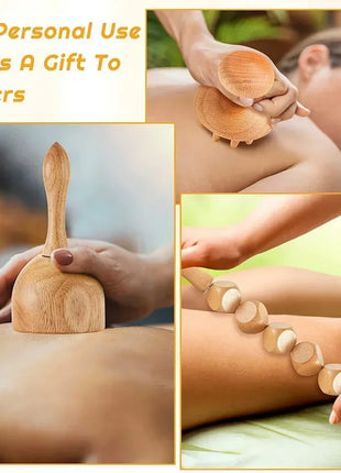Herramientas de masaje de madera, masajeador de drenaje linfático de madera, herramientas anticelulíticas para dar forma al cuerpo para belleza, Gua Sha, alivio muscular dolorido