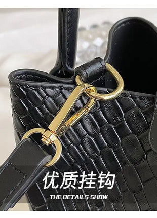 Bolso tipo cubo tejido a mano para mujer, Mini bolso tipo cubo con cadena, bandolera para mujer, bolso Hobo de verano