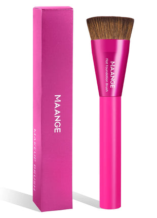 MAANGE, 1 unidad, brocha de maquillaje para base plana, pelo denso y suave, impecable para crema líquida, maquillaje, pulido, mezcla de cobertura