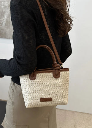 Nuevos bolsos cruzados tejidos de paja para mujer, bolsos de hombro tipo Bombonera para vacaciones de verano, bolsos de playa para verano