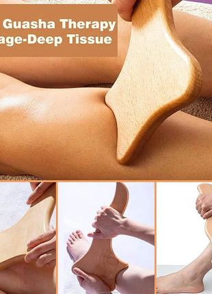 Herramientas de masaje de madera, masajeador de drenaje linfático de madera, herramientas anticelulíticas para dar forma al cuerpo para belleza, Gua Sha, alivio muscular dolorido