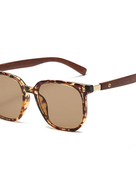 Gafas de sol clásicas de grano de madera para hombre y mujer, lentes de sol cuadradas de gran tamaño Retro, moda masculina y femenina, gafas de sol para conducir para vacaciones de verano