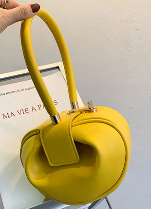 Bolso de mano con bola redonda para mujer, bolso de bolos de diseñador de marca, Mini bolsos de hombro de cuero PU, bolso de lujo para mujer, bolso para axila a la moda