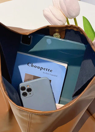 Nuevo Bolso de mano con conocimiento de embarque, bolso de hombro para mujer, bolso grande retro simple, bolso de mano