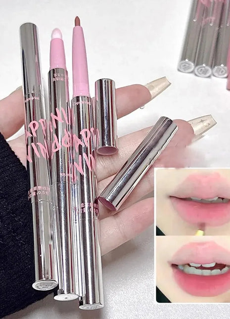 Delineador de labios desnudo con pincel de labios Cappuvini Maquillaje de labios de estilo coreano Lápiz labial mate de terciopelo de larga duración