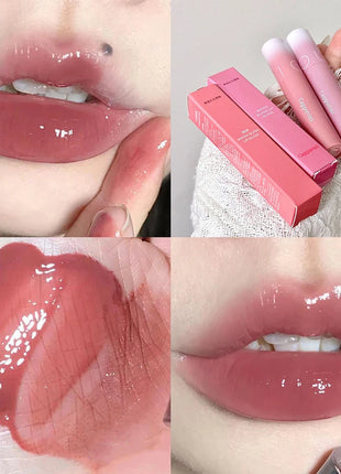 Cappuvini brillo de agua transparente de cuatro colores brillo de labios jugo hidratante brillo de labios fácil de aplicar lápiz labial de maquillaje de larga duración