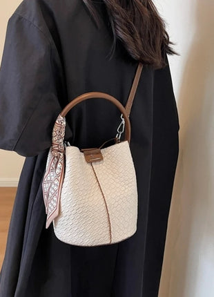 Bolso bandolera cilíndrico de piel sintética para mujer, bolso de hombro de mano de nuevo estilo a la moda, bolso tipo cubo para ir al trabajo de gran capacidad