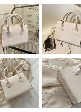 Elegante bolso negro con asas dobles, bolso cruzado elegante, bolso pequeño retro y elegante para mujeres y niñas, uso diario, trabajo, fiesta