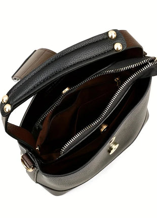 Elegant Solid Color Bucket Bag with Adjustable Shoulder Strap Versatile Crossbody Handbag for Women, Lightweight with Zipper.