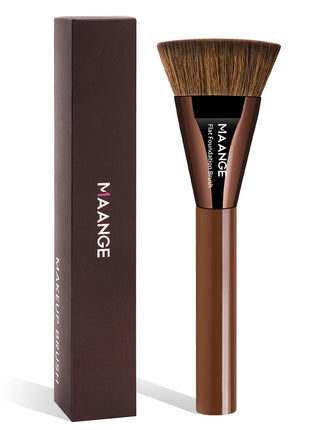 MAANGE, 1 unidad, brocha de maquillaje para base plana, pelo denso y suave, impecable para crema líquida, maquillaje, pulido, mezcla de cobertura