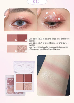 Set de belleza de 8 piezas con maquillaje de lápiz labial, corrector, sombra de ojos, cejas y rubor