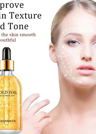 Suero Facial de nicotinamida con ácido hialurónico de oro de 24k, 100ml, antienvejecimiento, esencia de colágeno para levantamiento Facial, suero blanqueador para el cuidado de la piel