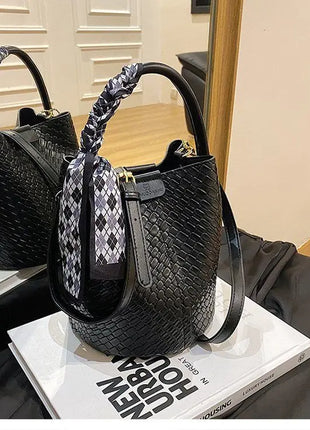 Bolso tipo cubo tejido a mano para mujer, Mini bolso tipo cubo con cadena, bandolera para mujer, bolso Hobo de verano