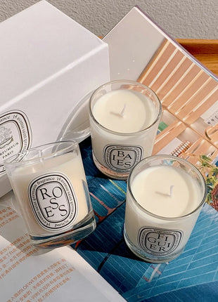Vela de aromaterapia, velas aromáticas de plantas naturales, fragancia francesa, regalo aromático de compañero de aire duradero fresco y elegante