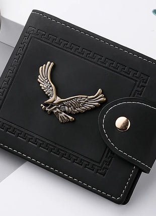 Cartera para hombre, cartera corta para hombre, moda juvenil, personalidad, cuero Pu, tarjetero, tarjetero, cartera plegable