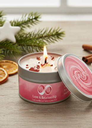 Velas perfumadas de 3 oz, aroma de lavanda y manzanilla con cristales curativos, ideales para regalos navideños, Navidad/Halloween y decoración del hogar