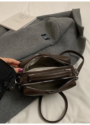 Nuevos bolsos cruzados de moda, bolso de cuero PU para mujer, bolso de mano Simple de alta calidad, bolso Boston Vintage, bolsos de hombro para mujer