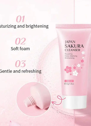 Sets de cuidado de la piel Sakura con limpiador, sérum, crema para ojos, crema facial, productos de belleza para mujeres, kit de cuidado de la piel para viaje