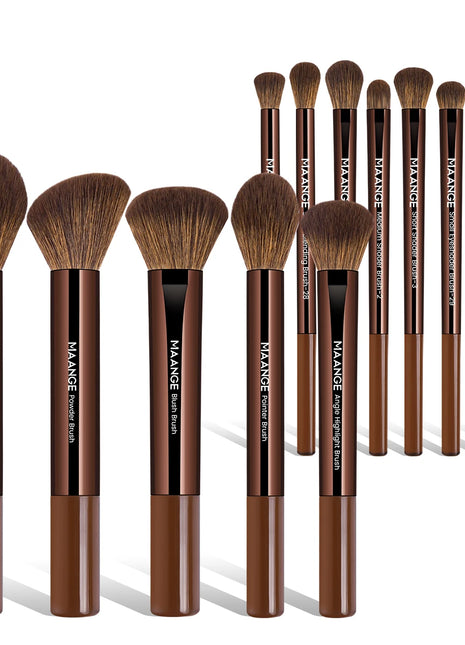 MAANGE-Juego de brochas de maquillaje, 13 Uds., base, corrector en polvo, sombra de ojos, colorete, Kabuki, mezcla, herramienta cosmética de belleza para cara