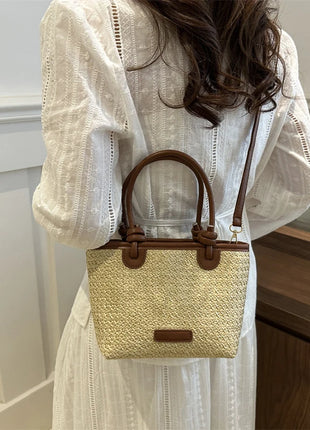 Nuevos bolsos cruzados tejidos de paja para mujer, bolsos de hombro tipo Bombonera para vacaciones de verano, bolsos de playa para verano