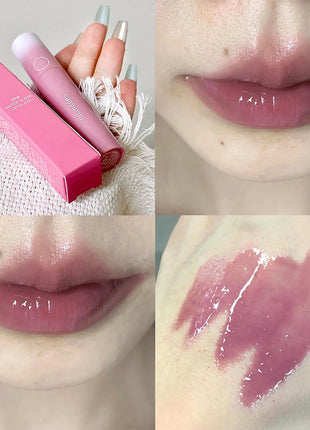 Cappuvini brillo de agua transparente de cuatro colores brillo de labios jugo hidratante brillo de labios fácil de aplicar lápiz labial de maquillaje de larga duración