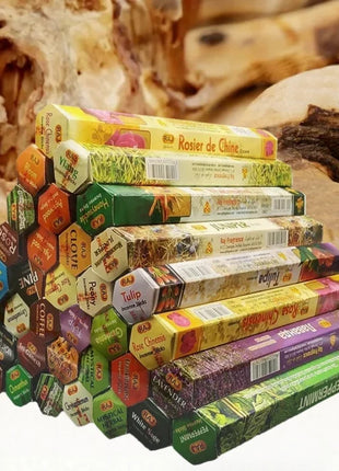 Palillos de incienso indio, aromas surtidos, lavanda, salvia, Yoga, meditación, relajación, atmósfera, palitos fragantes para Aroma casero