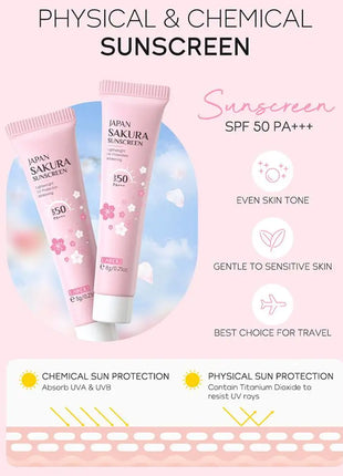 Sakura-juegos y kits para el cuidado de la piel con limpiador, suero, crema para ojos, crema de esencia, productos de belleza para mujeres, juegos de regalo, Kit de viaje de rutina