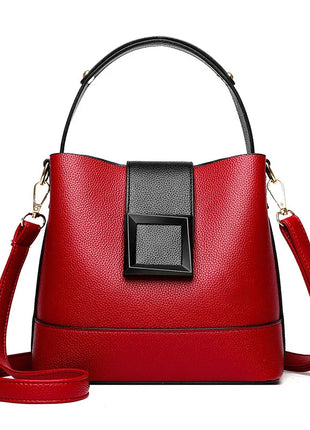 Elegant Solid Color Bucket Bag with Adjustable Shoulder Strap Versatile Crossbody Handbag for Women, Lightweight with Zipper.