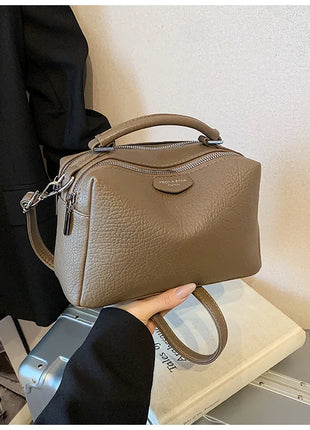 Nuevos bolsos cruzados de moda, bolso de cuero PU para mujer, bolso de mano Simple de alta calidad, bolso Boston Vintage, bolsos de hombro para mujer