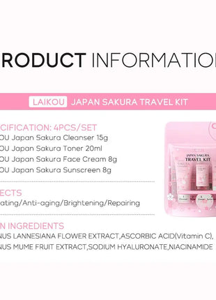 Sakura-juegos y kits para el cuidado de la piel con limpiador, suero, crema para ojos, crema de esencia, productos de belleza para mujeres, juegos de regalo, Kit de viaje de rutina