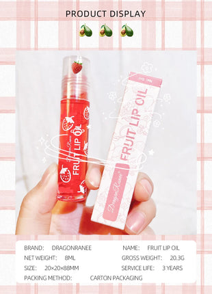 Aceite labial roll-on, brillo labial hidratante e hidratante, bálsamo labial nutritivo líquido para labios suaves y suaves, brillo duradero