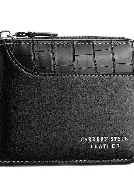 Cartera de cuero para hombre, monedero de lujo para hombre, tarjeteros con cremallera y bolsillo para monedas, billeteras Rfid, regalos para hombre, bolsa de dinero